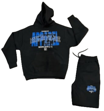 Cozy Winter 2024 Jogger Set in earthy taupe, featuring a soft hoodie and joggers with bold "WORLDWIDE" graphics.