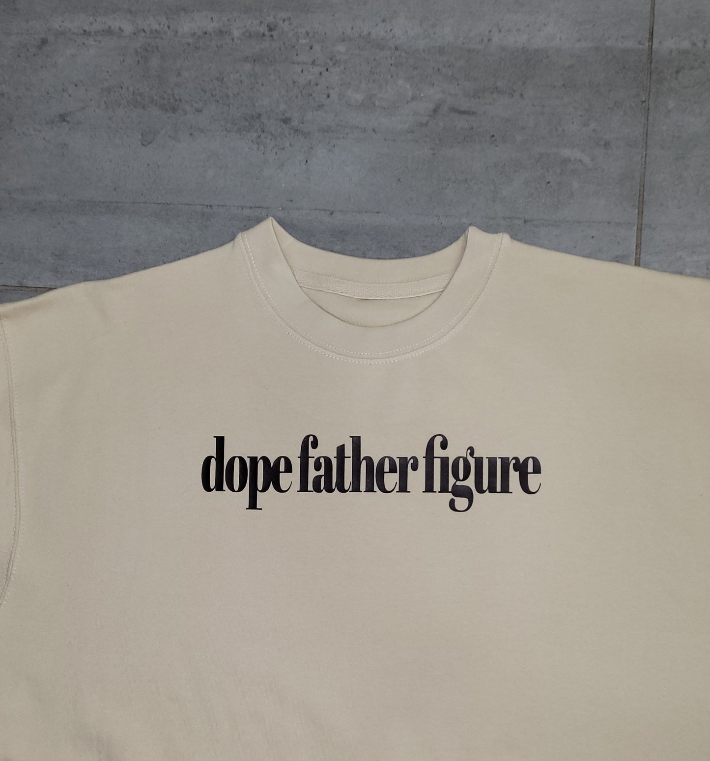 Cozy ivory cream sweatshirt with elegant chocolate script and a subtle F2 wing logo in the corner, perfect for fall and winter.
