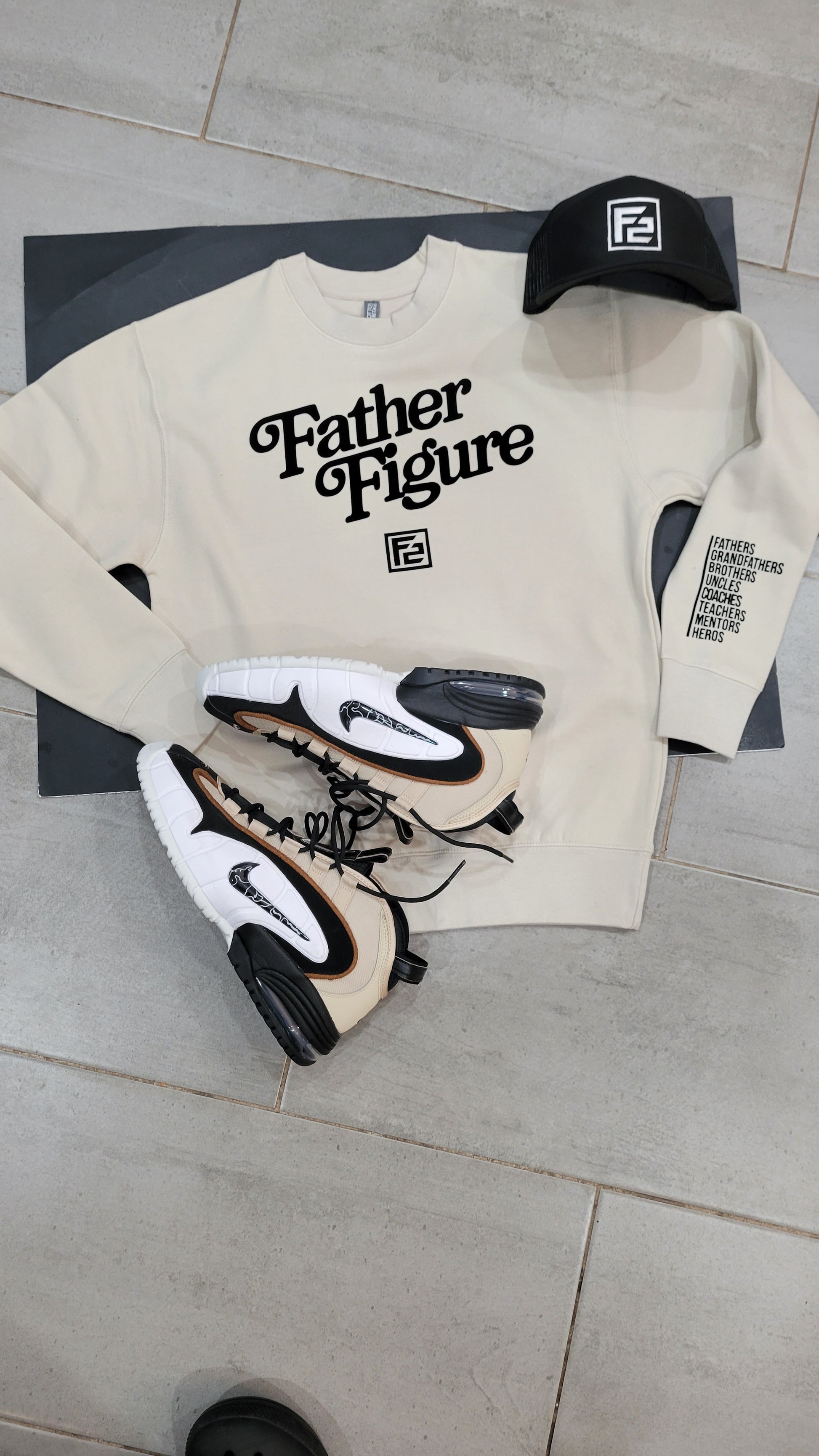 Cozy vintage F2 "Father Figure" sweatshirt in soft cotton, showcasing a classic design perfect for fall and winter wear.
