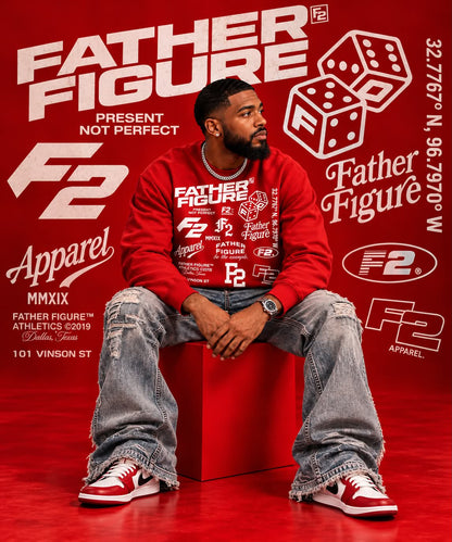 Father Figure All-Over Graphic Crewneck