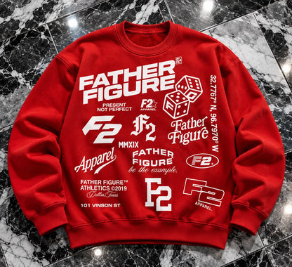 Father Figure All-Over Graphic Crewneck