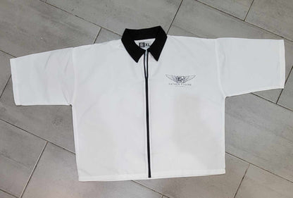 F2 "CarHop" oversized multi-use zipper shirt