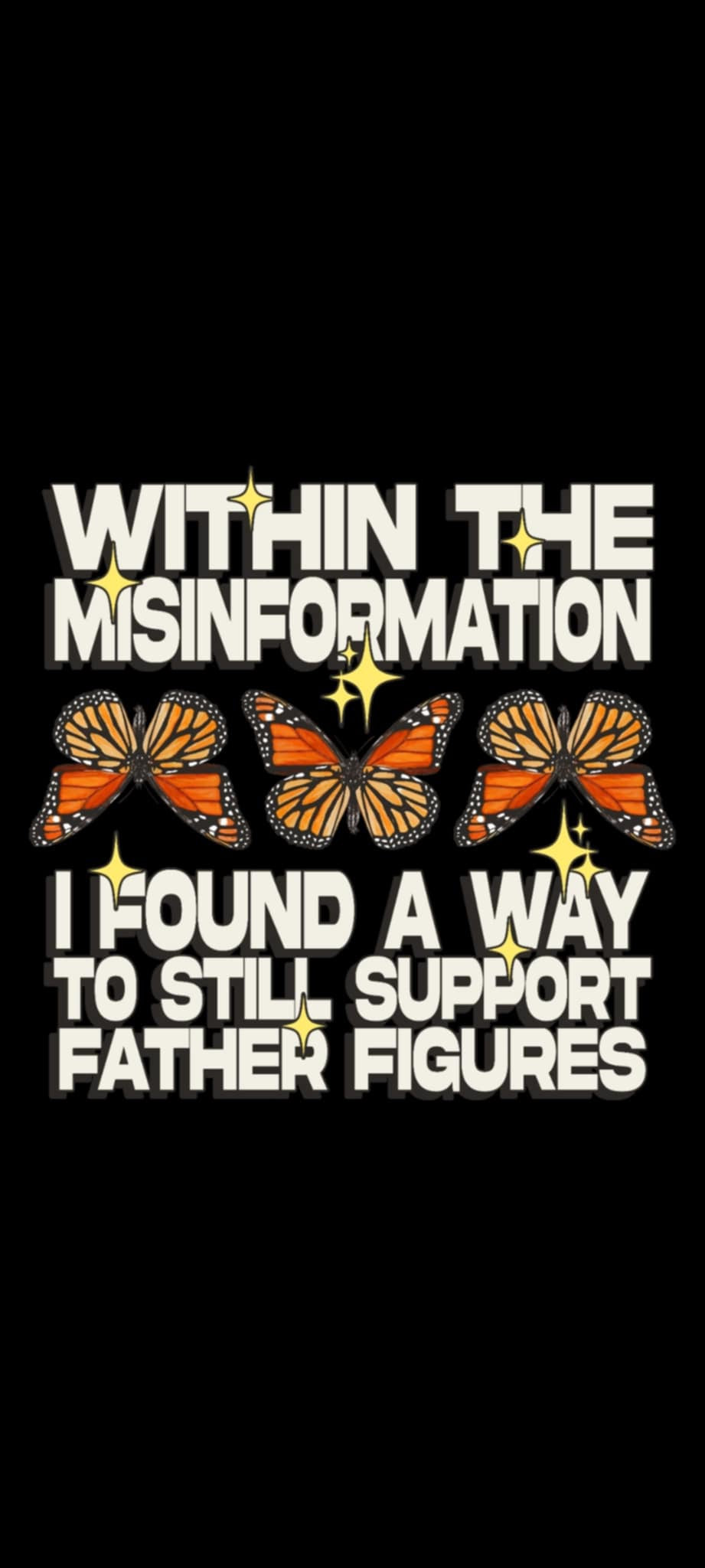 Cozy Father Figure Supporters Club hoodie featuring bold text and vibrant butterfly graphics in black or pink.