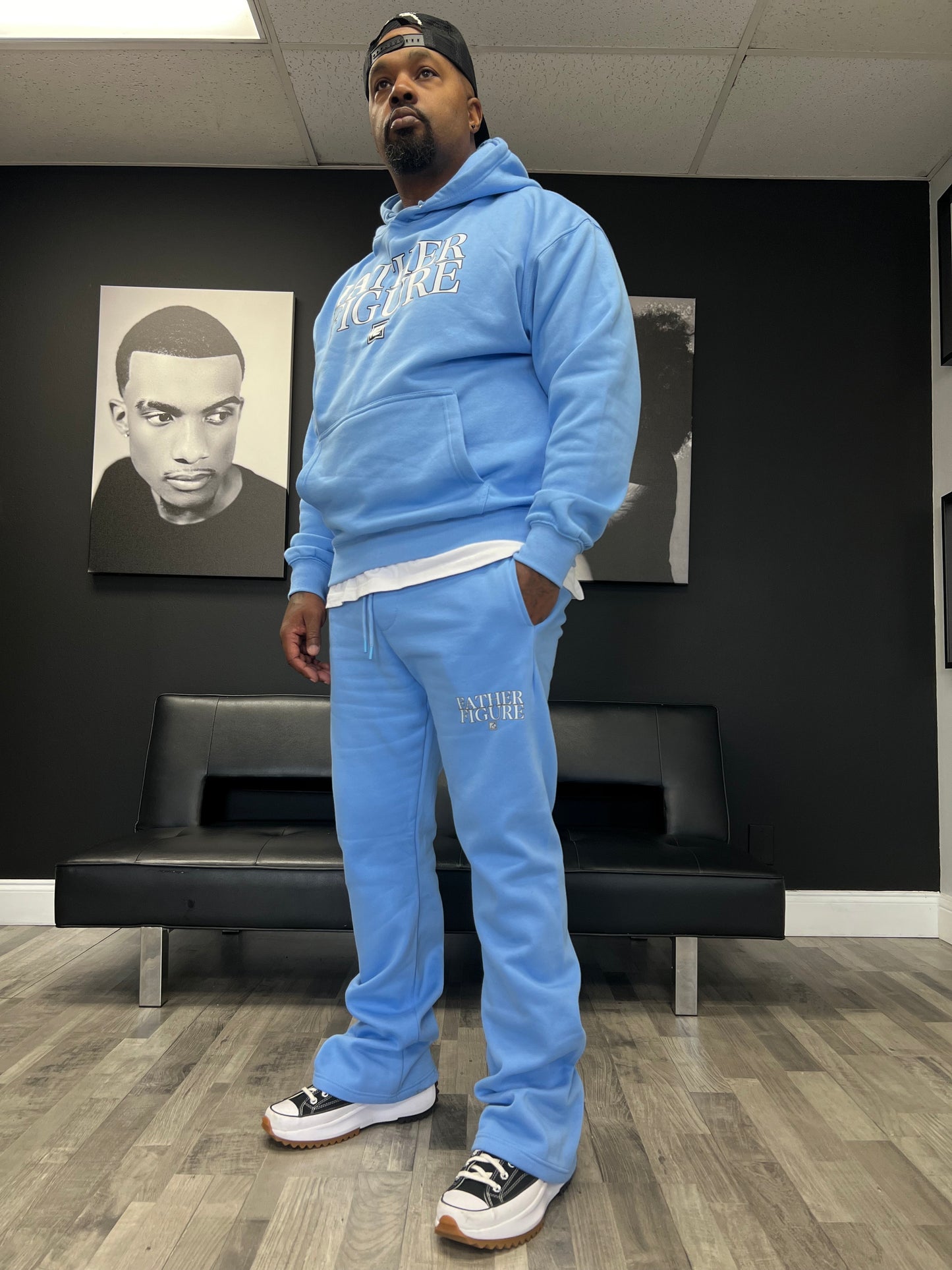 Stacked Jogger Set; Carolina Blue