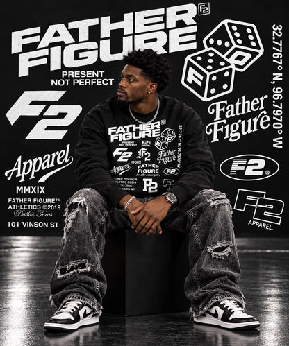 Father Figure All-Over Graphic Crewneck