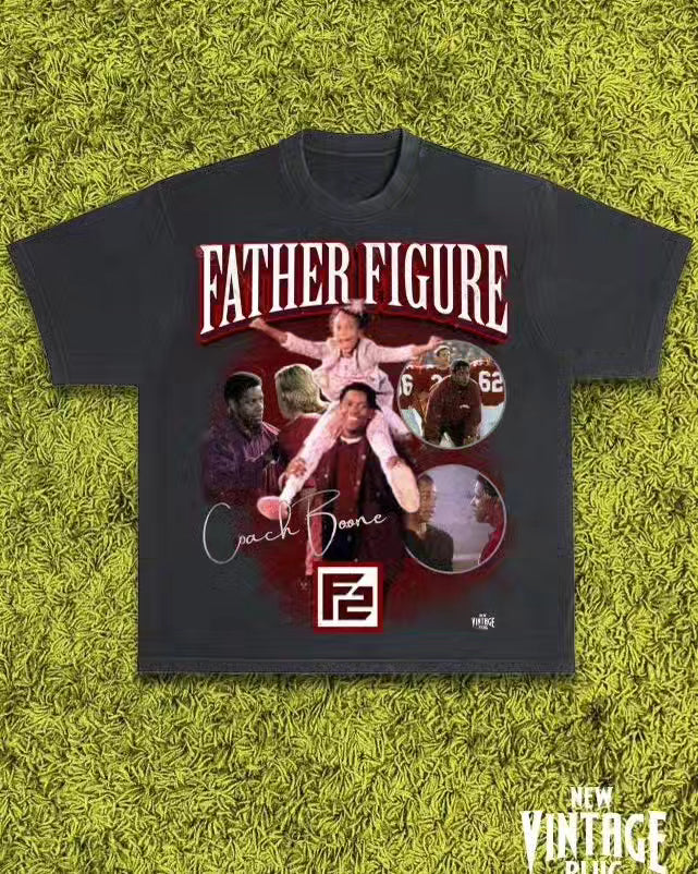 Stylish dark grey vintage-washed F2 "Vintage" tee with a retro Father Figures design, perfect for a classic casual look.