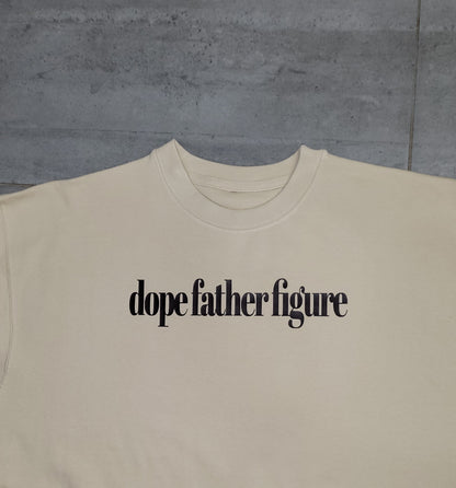 Cozy ivory cream sweatshirt with elegant chocolate script and a subtle F2 wing logo in the corner, perfect for fall and winter.