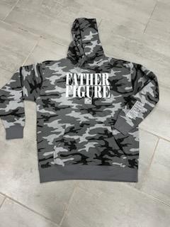 Cozy grey camo F2 hoodie from the Fall/Winter collection, featuring a bold white rubber stamp F2 logo on soft cotton.